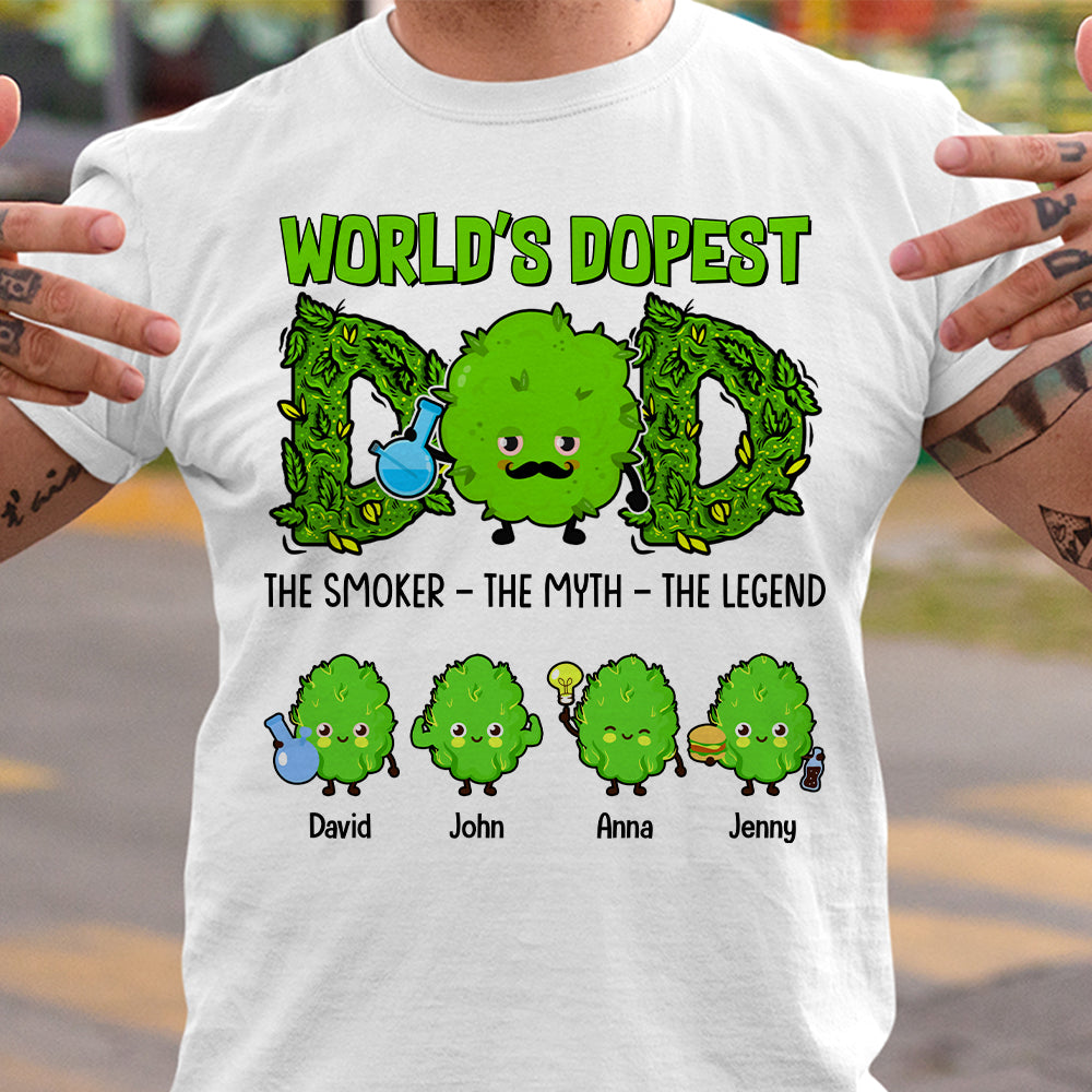 World's Dopest Dad Personalized Shirt, Gift For Dad, Father's Day Gift, Dad's Little Buds - Shirts - GoDuckee
