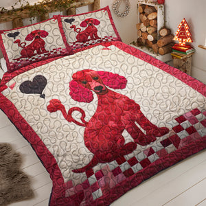 Poodles Dog Christmas Quilt Bed Set Gifts For Dog Lovers 02HUDT061124 - Blanket - GoDuckee