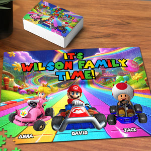 Personalized Gifts For Family Jigsaw Puzzle, Family Game Racing Kart 04natn290824 - Jigsaw Puzzles - GoDuckee