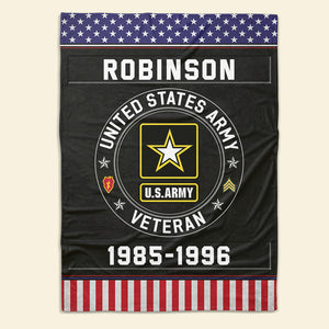 US Military Blanket - Custom Insignia & Branch Logo Gifts For Veterans & Soldiers - Blanket - GoDuckee