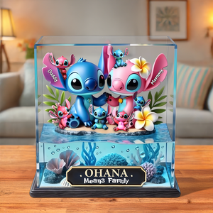 Blue Aliens Family Acrylic Plaque - Personalized Gift For Family 01TGPU190525 - Shaped Plaques - GoDuckee