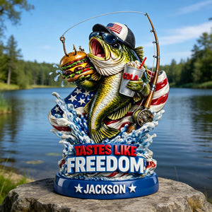 American Freedom Fishing Acrylic Plaque - Personalized Gifts For Fishing Lovers 02tytn130326 - Shaped Plaques - GoDuckee