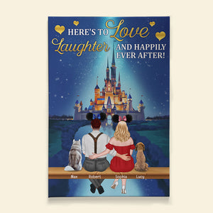 Here's To Love Laughter And Happily Ever After! Personalized Canvas Print-Gift For Couple- Gift For Dog Lover-02ntqn040323tm - Poster & Canvas - GoDuckee