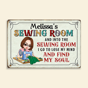 Personalized Gifts For Sewing Girl Metal Sign, Sewing Room Decor 02qhqn260724hh - Metal Signs - GoDuckee