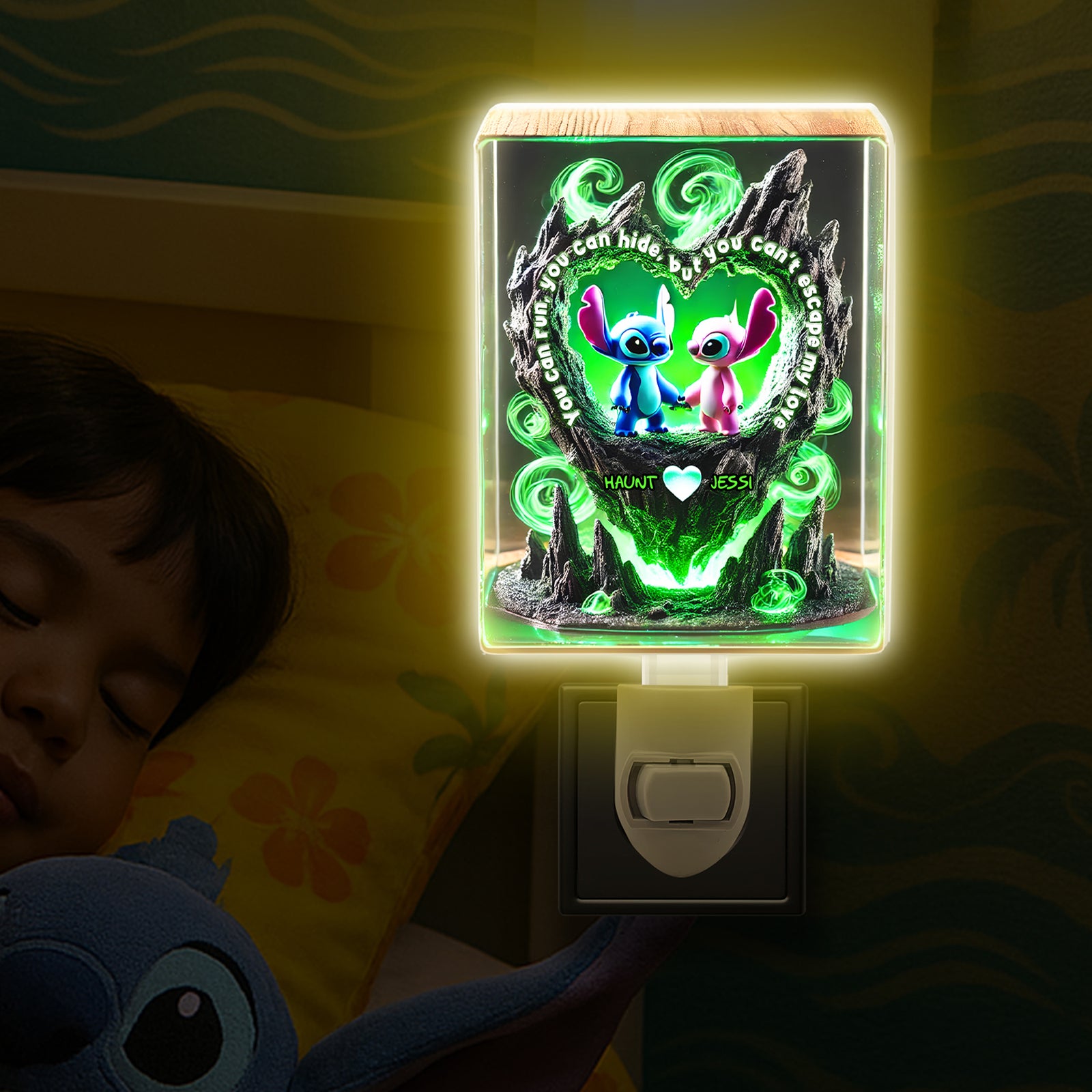 Cute Alien Couple Acrylic Night Light - Personalized Gift For Couple 02TGLU030625 - Night Lights - GoDuckee