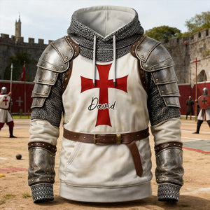 Knights Templar & Jesus 3D Hoodie - Personalized Gifts For Christians Warrior 01hutn271225 - AOP Products - GoDuckee
