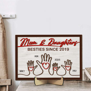 Personalized Gifts For Mom Wood Sign Mother And Kid Hand 04OHPU210224 - Wood Signs - GoDuckee