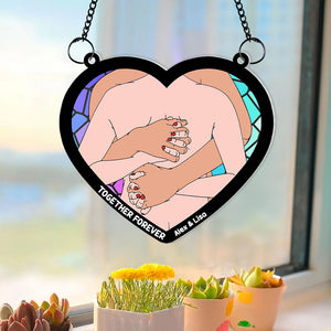 Personalized Gifts For Couple Suncatcher Window Hanging Ornament 031OHMH050624 - Ornaments - GoDuckee
