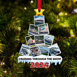 Pontoon Custom Photo Acrylic Christmas Ornament 05HUPU270924 - Ornament - GoDuckee