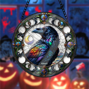 Personalized Halloween Gifts For Witch Lover Black Crow Stained Glass Ornament 17acqn240824 - Ornament - GoDuckee