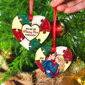 Personalized Gifts For Couple Heart Ceramic Ornament 04OHMH301024PA - Ornament - GoDuckee