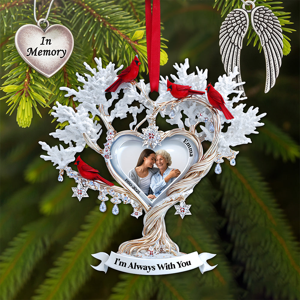 Cardinal Memory Custom Photo Ornament - Personalized Memorial Gift For Loved Ones 01TGLU180825 - Ornament - GoDuckee