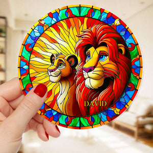 Personalized Gifts For Movie Fans, Lion King Father & Son Suncatcher Ornament 15ACDT060924 - Ornament - GoDuckee