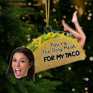 Custom Photo Gifts For Funny Couple Tacos Ornament 02OHLU240924 - Ornament - GoDuckee