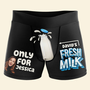 Custom Photo Gifts For Husband Boxers Fresh Milk 03htqn220124 - Boxers & Briefs - GoDuckee