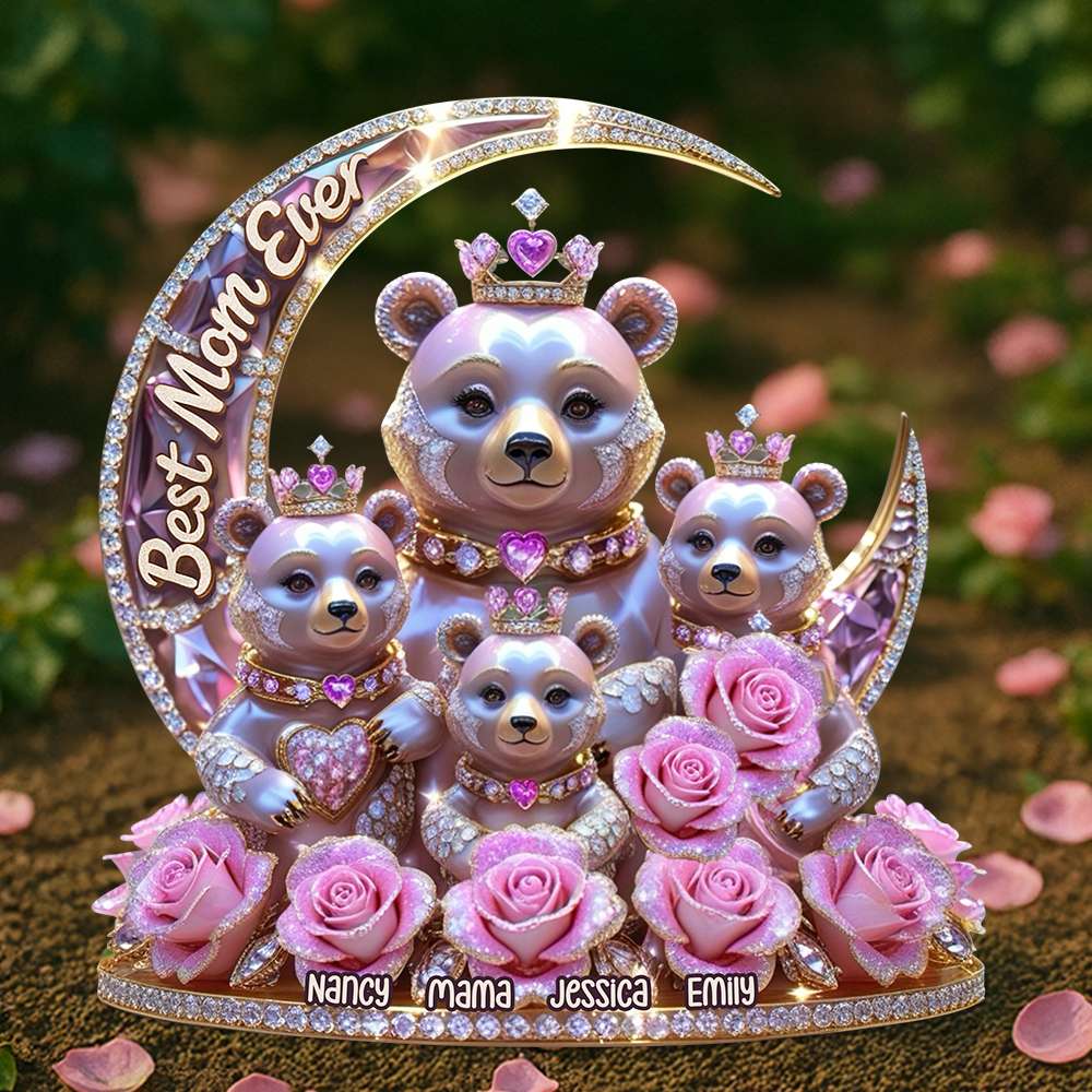 Bear Mom Acrylic Plaque Personalized Gifts For Mom 01TGDT240425 - Shaped Plaques - GoDuckee