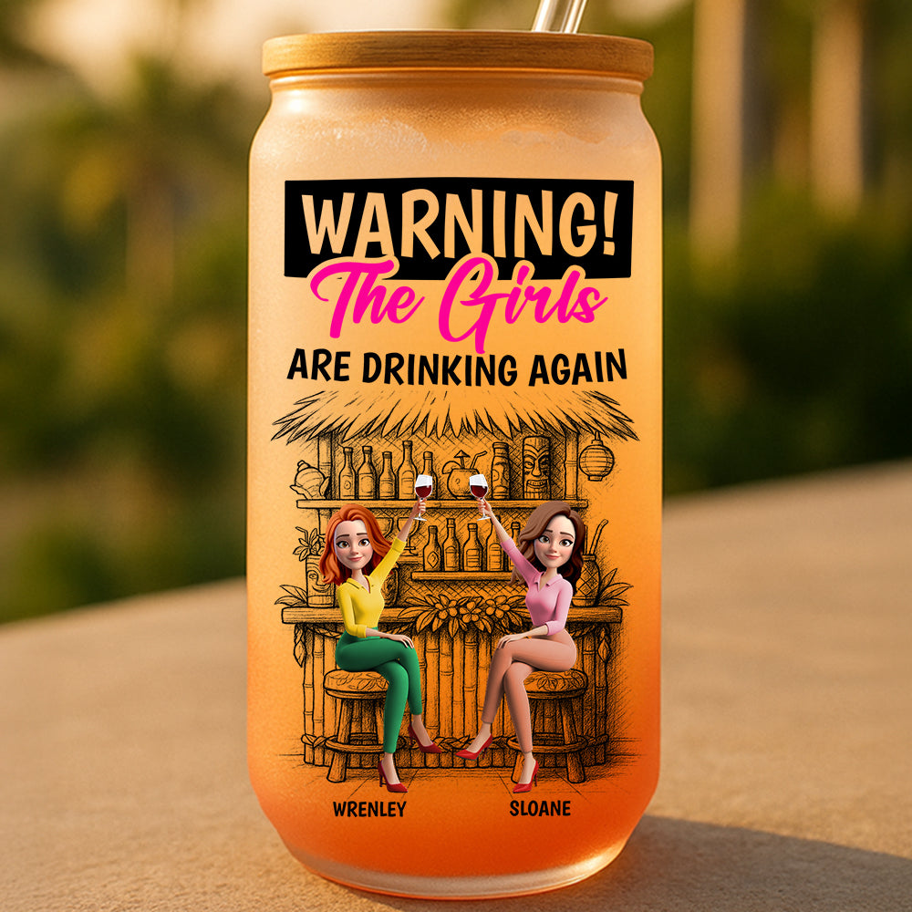 Girls Drinking Glass Can Personalized Gifts For Besties 03NADT070725 - Glass Can - GoDuckee