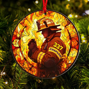 Personalized Christmas Gifts Firefighter Ornament 01ACPU240924 - Ornament - GoDuckee