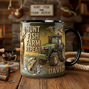 Hunt Fish Farm Accent Mug - Personalized Gifts For Farmer 05PALU260126 - Coffee Mug - GoDuckee