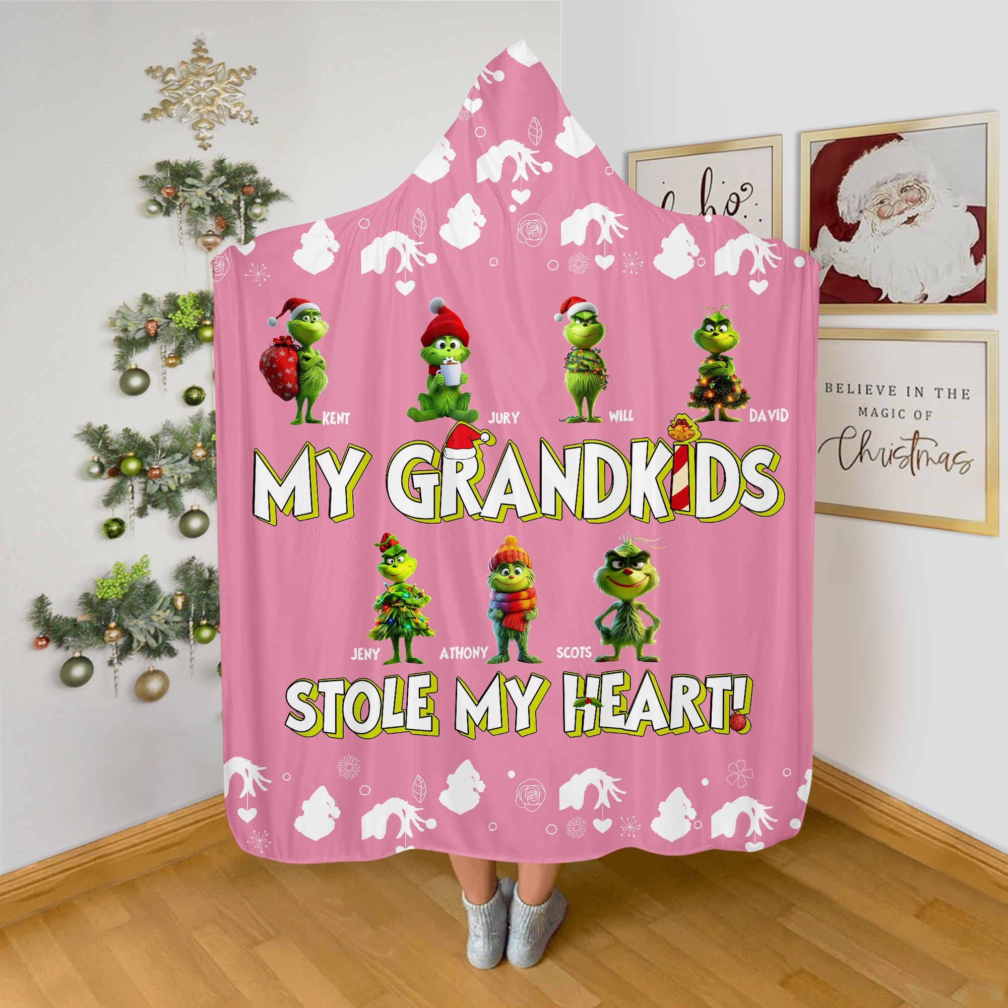 Personalized Christmas Gifts For Grandma Wearable Blanket Hoodie 02kalu111124 - Blanket - GoDuckee