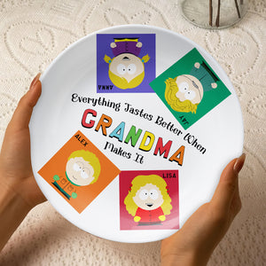Personalized Gift For Grandma Ceramic Round Plate 01KAMH270325HG - Ceramic Round Plate - GoDuckee