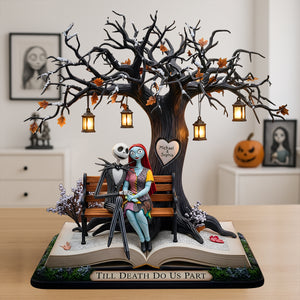 Haunted Couple Under The Lantern Tree Acrylic Plaque - Personalized Gifts For Couple 03PALU110725 - Shaped Plaques - GoDuckee