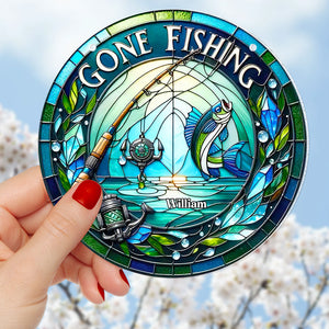 Personalized Gifts For Fishing Lovers, Gone Fishing Suncatcher Ornament 10ACDT060924 - Ornament - GoDuckee