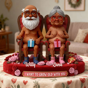 Naughty Old Couple Acrylic Plaque - Personalized Gifts For Couples 02ohmg270126 - Shaped Plaques - GoDuckee