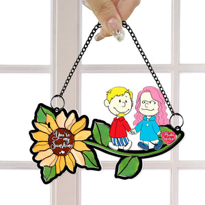 Personalized Gifts For Couples Suncatcher Ornament You're My Sunshine 05KALU201224DA - Ornament - GoDuckee