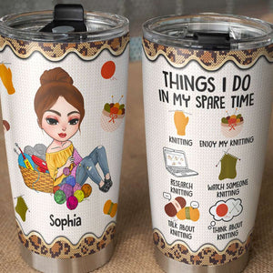 Personalized Gifts For Women Tumbler Knitting Lover Spare Time 05XQDT310724HH - Tumbler Cup - GoDuckee