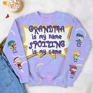 Personalized Gift For Grandma, Grandma Is My Name Spoiling Is My Game 3D Sweater 01TOLU281024HG - AOP Products - GoDuckee