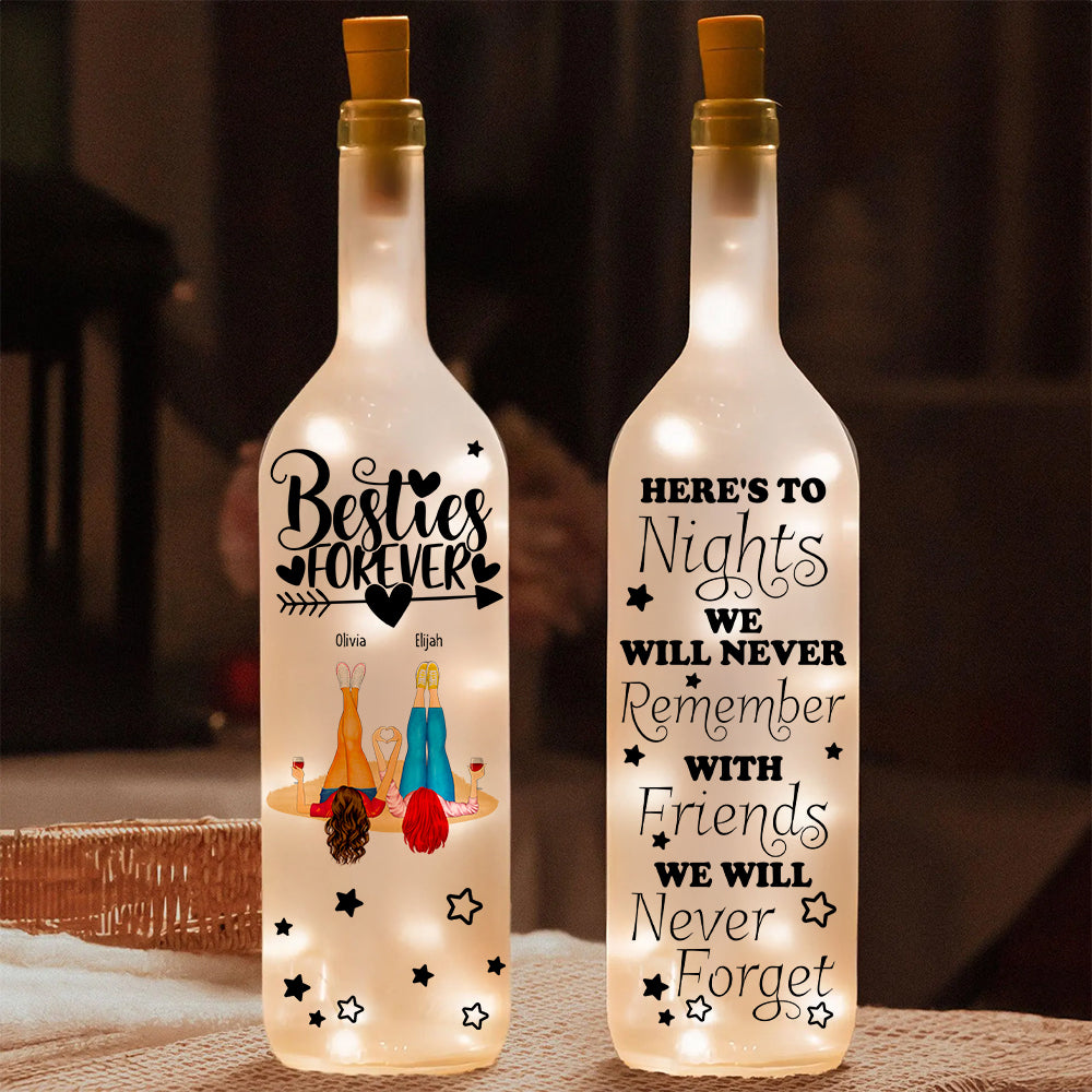Personalized Gifts For Friend Bottle Lamp Besties Forever 02HUDT190225HH - Bottle Lamp - GoDuckee