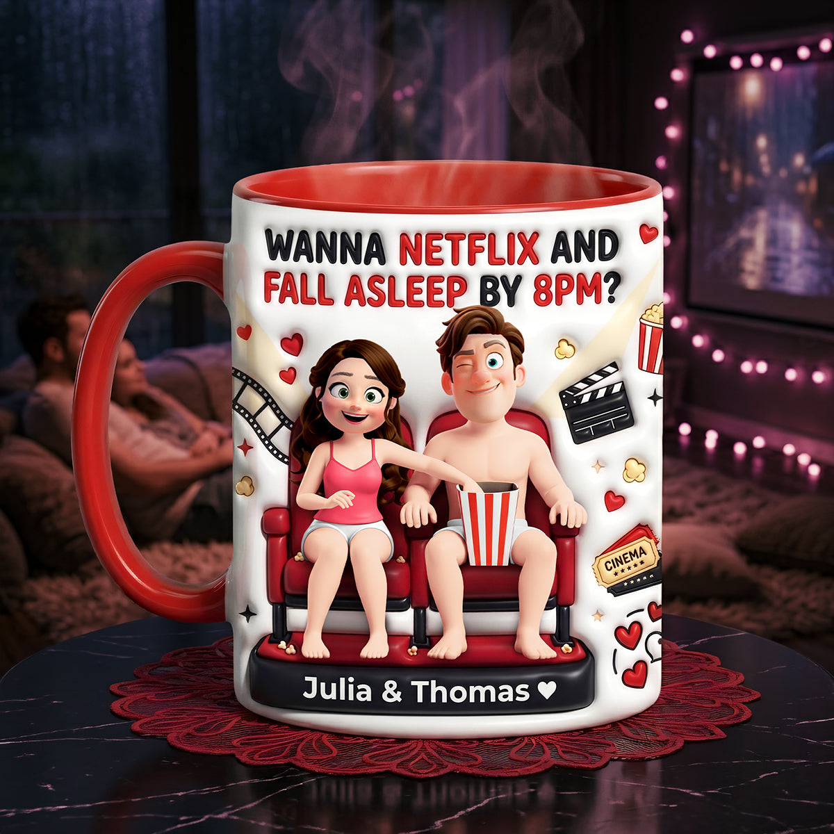Couple Watching Coffee Mug - Personalized Gifts For Couple 03huta250626 - Coffee Mug - GoDuckee