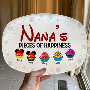 Nana's Pieces Of Happiness, Personalized 04OHTN261023QN Resin Plate, Christmas Gift For Family - Resin Plate - GoDuckee