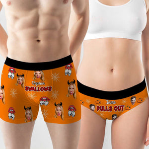 Personalized Gifts For Couple Boxer Briefs Halloween Custom Face Photo 01XQMH160824 - Boxer Briefs - GoDuckee