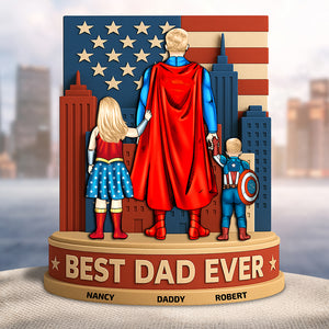 Personalized Gifts For Dad Acrylic Plaque Power Dad 05NADT140425PA - Shaped Plaques - GoDuckee