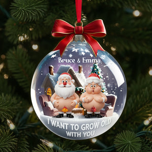 Funny Old Couple Personalized Gifts For Couple Christmas Ornament 06ohlu240925 - Ornament - GoDuckee