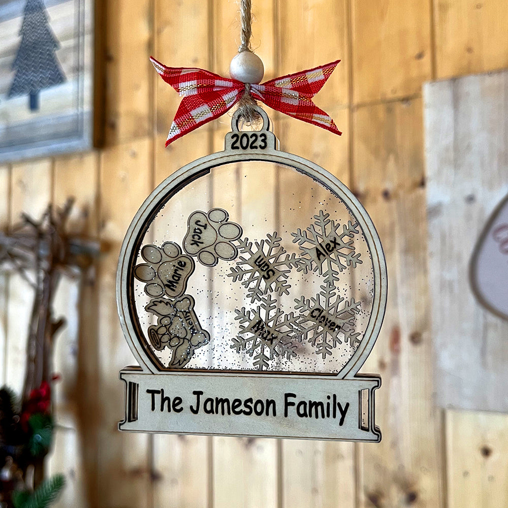 Snow Family - Personalized 4D Shaker Ornament - - GoDuckee