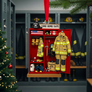 Firefighter Locker Acrylic Ornament, Personalized Christmas Gifts For Firefighter 06qhtn040625-Homacus