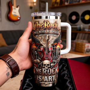 Rock Vibes Skull Music 40oz Tumbler - Personalized Gifts For Rock Lover Tumbler 02PAMG190326 - Tumbler Cup - GoDuckee
