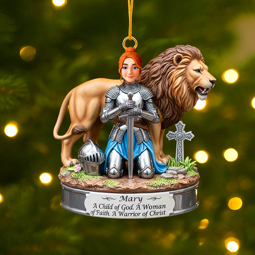 Warrior Of Christ Personalized Gifts For Christian Christmas Acrylic Ornament 02hutn220825 - Ornament - GoDuckee
