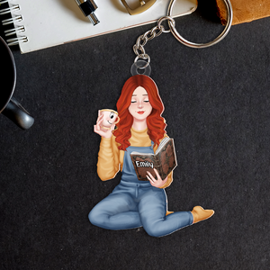 Personalized Gifts For Reading Girl Keychain 031acpu111124pa - Keychains - GoDuckee