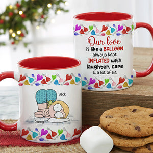 Our Love Is Like A Balloon - Personalized Couple Tumbler - Gift For Funny Couple - Coffee Mug - GoDuckee