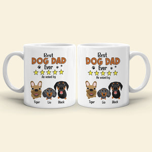 Best Dad Ever As Voted By His Dogs Personalized Coffee Mug DR-WHM-02QHTN080523TM - Coffee Mug - GoDuckee