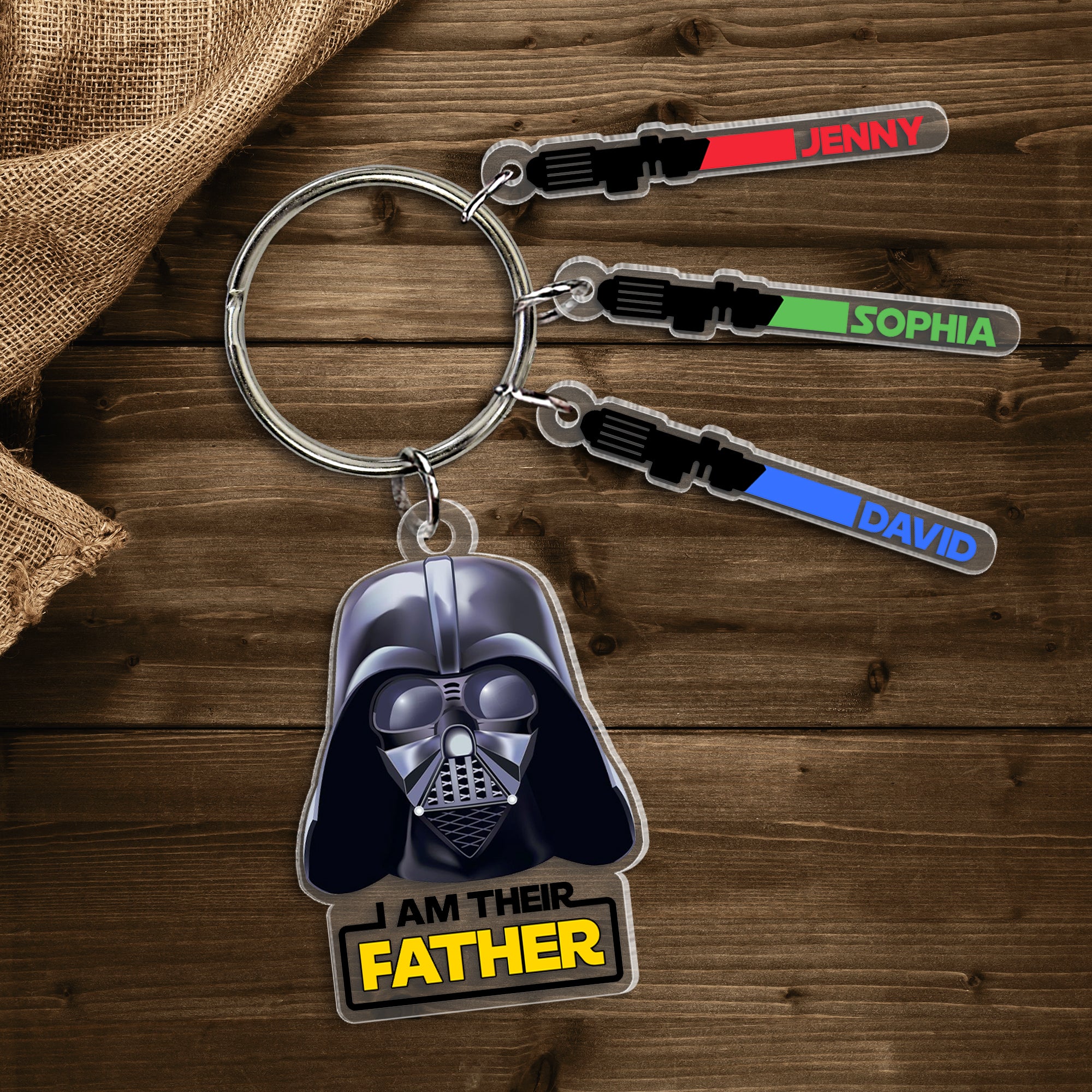 Personalized Gifts For Dad Keychain Lightsword Kids 06NATN031224 - Keychains - GoDuckee