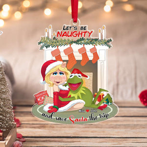 Let's Be Naughty Personalized Ornament - Custom Shape Ornament -PW-CSO-ACRYLIC-02QHPU141023 - Ornament - GoDuckee