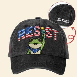 Resist Frog Wash Cap – Stand for Liberty, No Kings 04paqn281025 - Caps - GoDuckee
