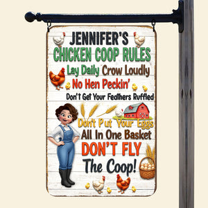 Chicken Coop Rules Metal Sign – Personalized Gifts For Farm Girls 02naqn241125 - Metal Signs - GoDuckee