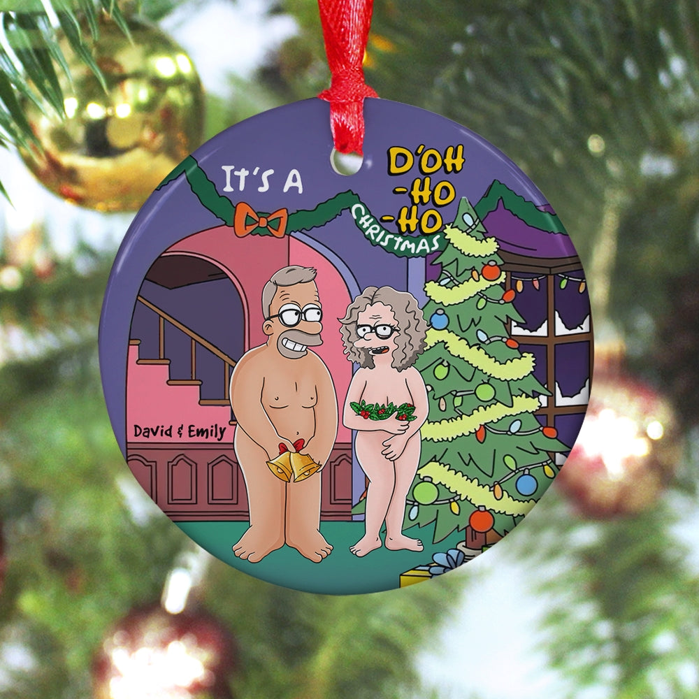 Personalized Gifts For Couple, Funny Cartoon Couple Christmas Ornament 02toqn120724hg - Ornament - GoDuckee