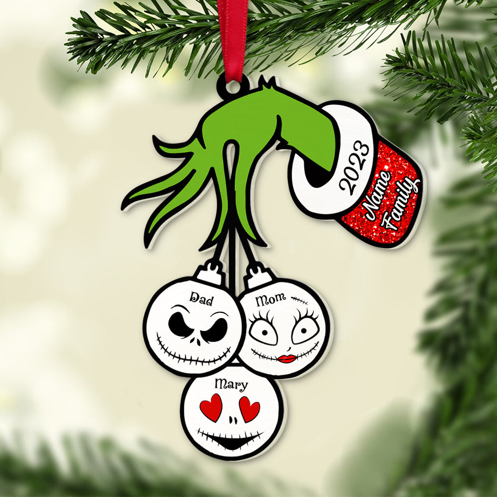 Personalized Monster Family Ornament, Christmas Acrylic Ornament -PW-01NATN260923 - Ornament - GoDuckee